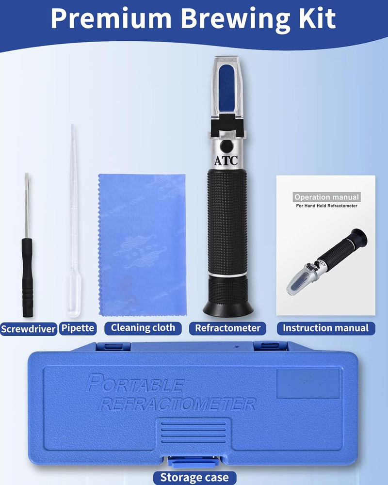 Honey Refractometer for Moisture, Brix and Baume, Brix Meter Refractometer with