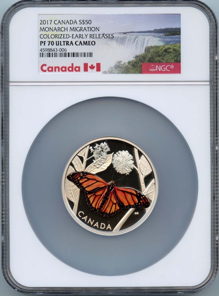 2017 CANADA MONARCH MIGRATION COLORIZED ER S$50 NGC PR70DCAM