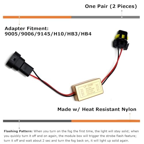 Pair Plug-N-Play 9005 9006 9145 H10 LED Use Strobe Flash Module Box