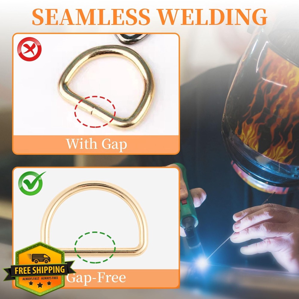 DEVPSISR Metal D Rings Heavy Duty Welded Purse Backpack