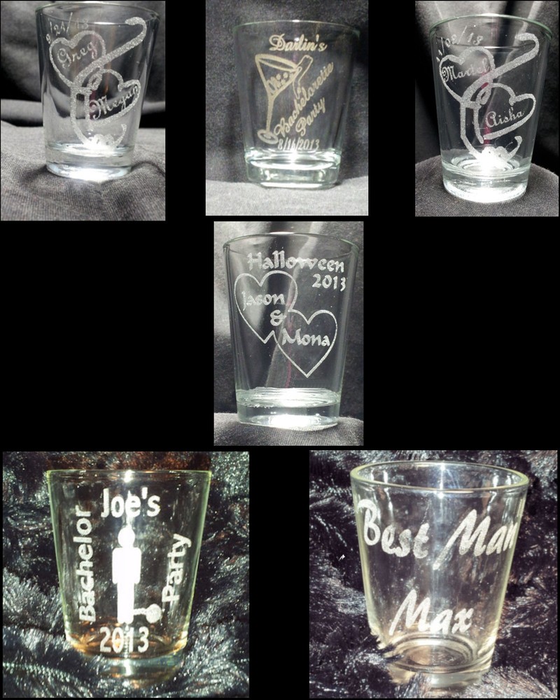 Dragon etched shot glass. Can be personalized. Different designs available!!