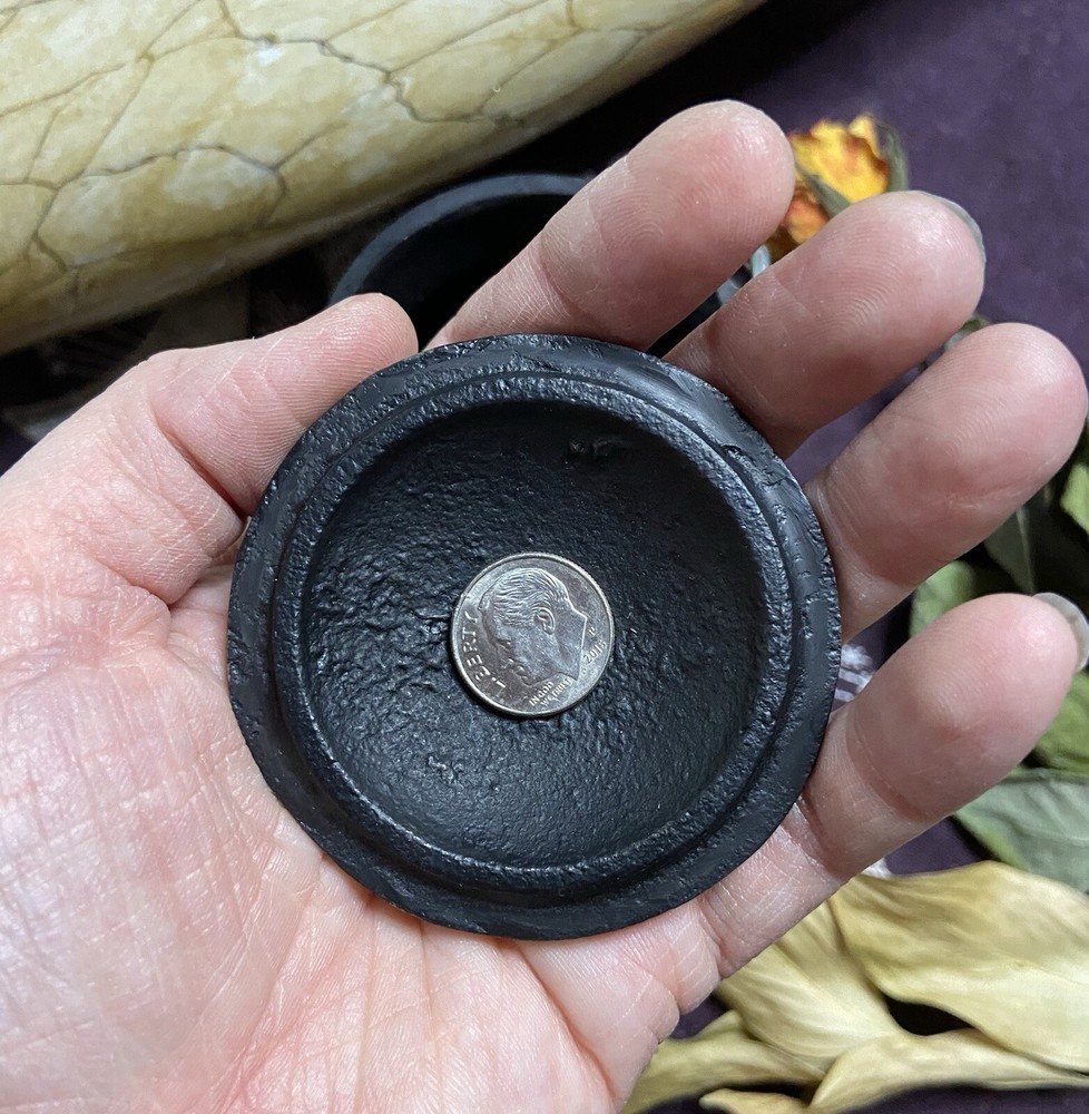 Mini Cast Iron Cauldron With Pentacle, Pagan, Witchcraft, Altar Tools, Voodoo