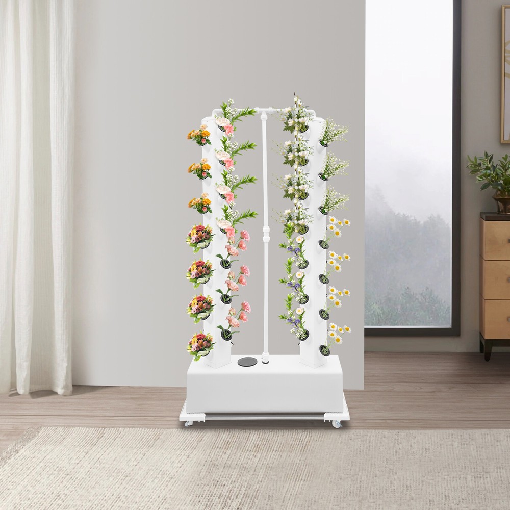 Aeroponics Growing Kit 56 Pots Vertical Hydroponics Garden Tower Grow System