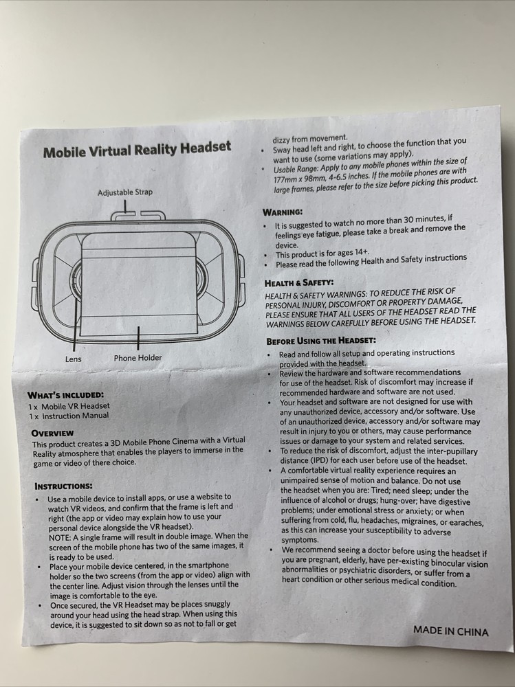 BRAND NEW Corero Virtual Reality VR Headset Mobile Device