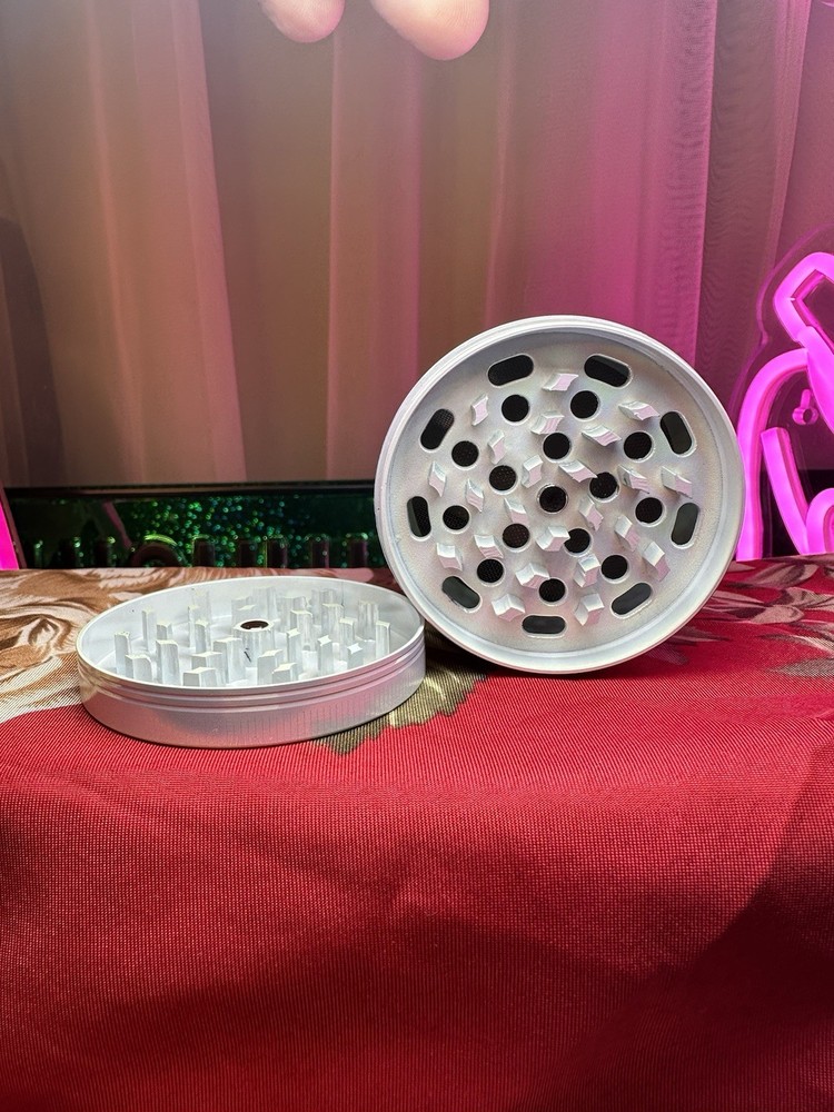 Large 2.5" Silver Gradient Metal Herb Grinder - 4 Layer Ships From US