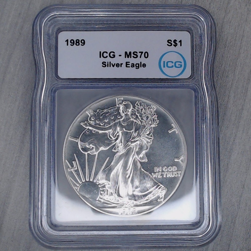 1989 ~ $1 Silver Eagle ~ ICG MS70