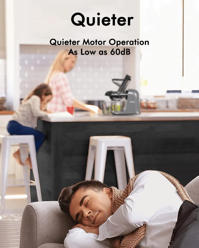 Cold Press Juicer Machine, Compact Single Serve Slow Masticating Juicer, Vegetab