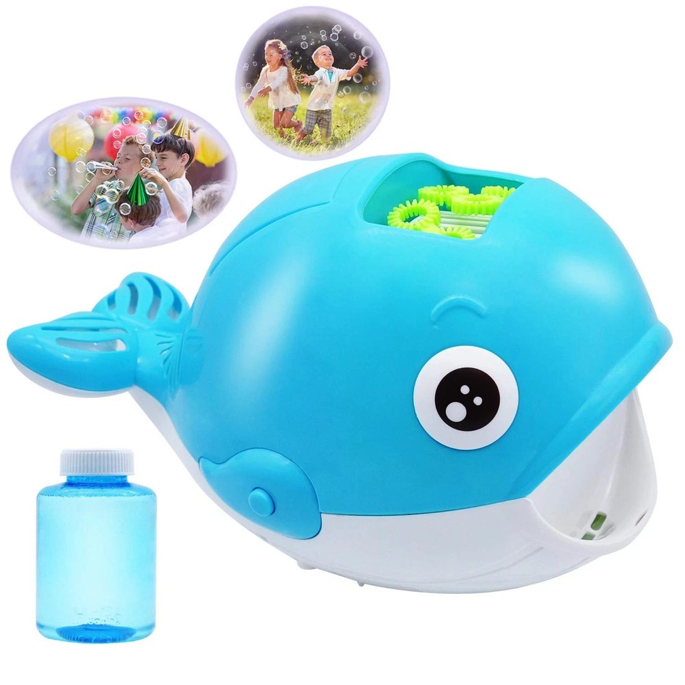 JOYIN Blue Whale Automatic Bubble Blower Machine Maker 3.5 oz Solution Included