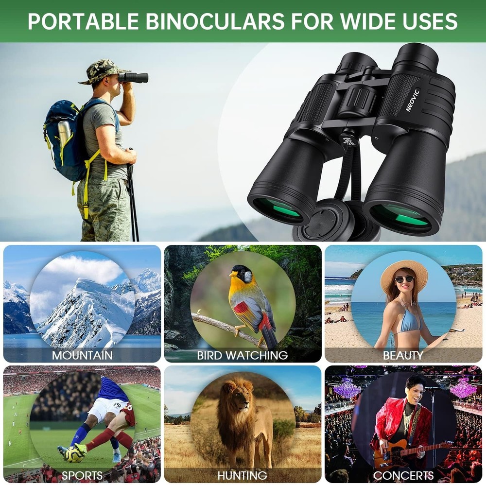 20x50 High Powered Binoculars for Adults, Waterproof Compact Binoculars with ...