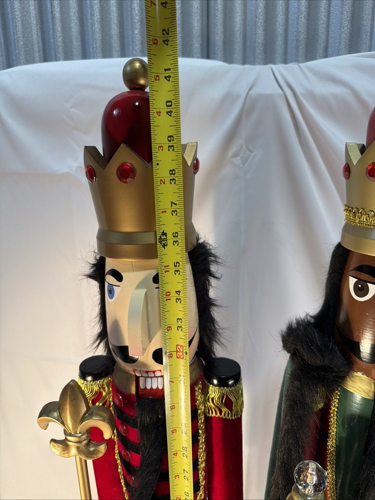 42" Christmas Black African American King Nutcracker Crown&Nutcracker Guards Set