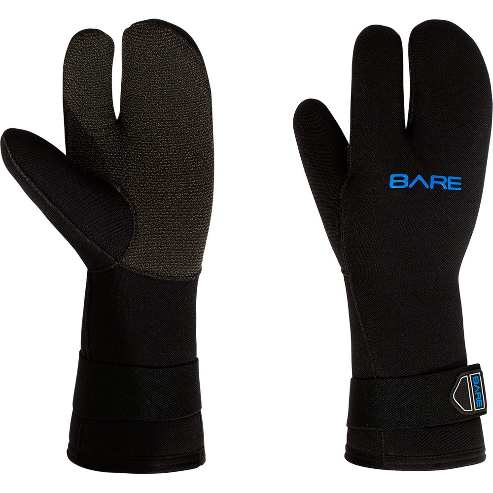 BARE 7mm K-Palm Mitt, Black - 2XS