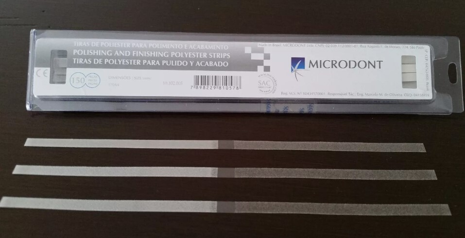 MICRODONT USA POLISHING & FINISHING POLYESTER STRIPS FINE/MEDIUM 4MM 100PC