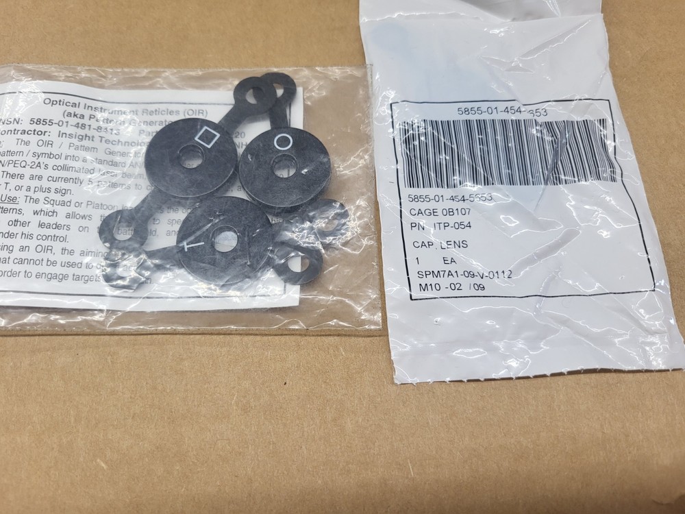 Insight PEQ 2 2A Laser Pattern Generators ITP-220 Reticle & Diffuser Cap ITP-054