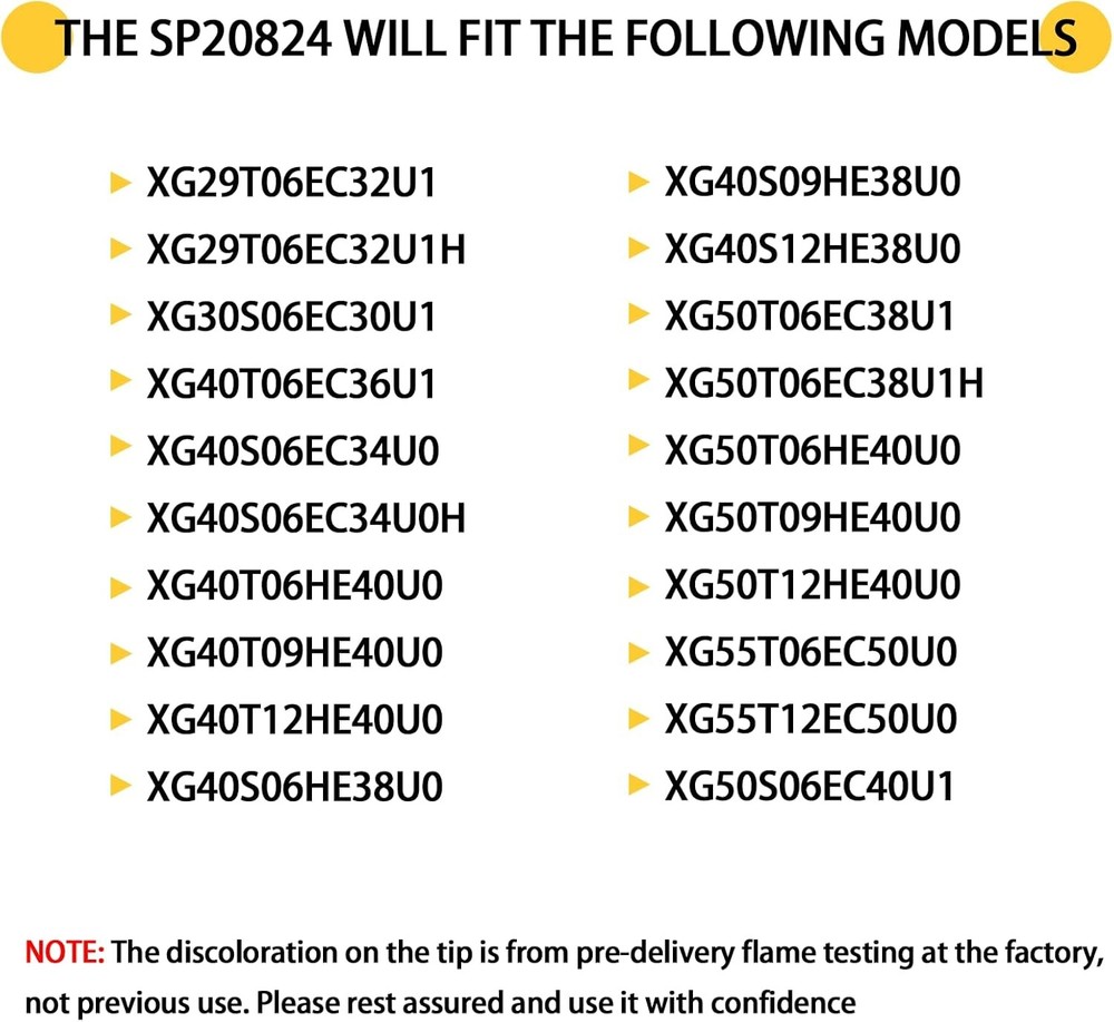 LP Thermopile Senor Component for Pilot Burner Assembly Replace White
