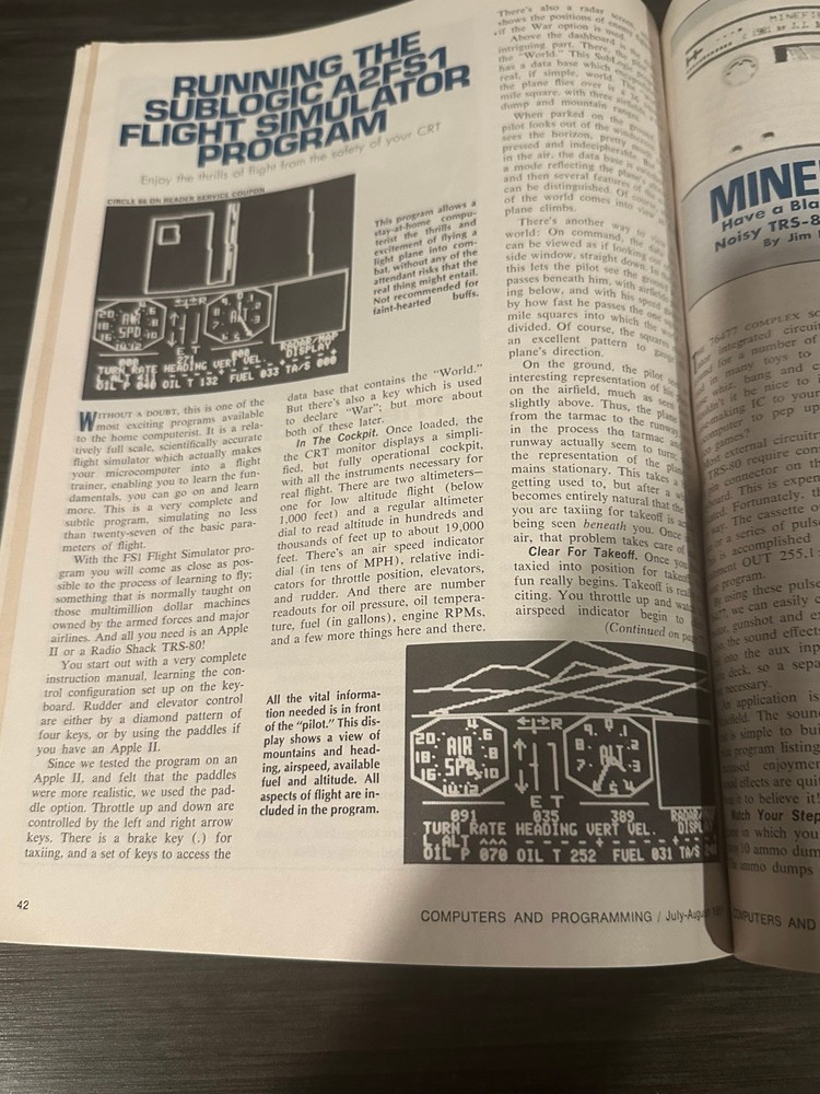 Computers and Programming vintage magazine Heathkit H8 subLogic Flight Simulator