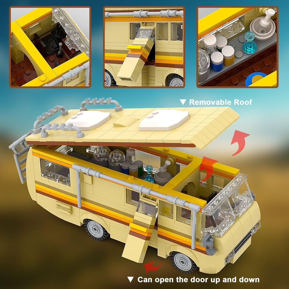 MOC Breaking Bad RV Model Camper Van Blocks Set (360 Pcs)
