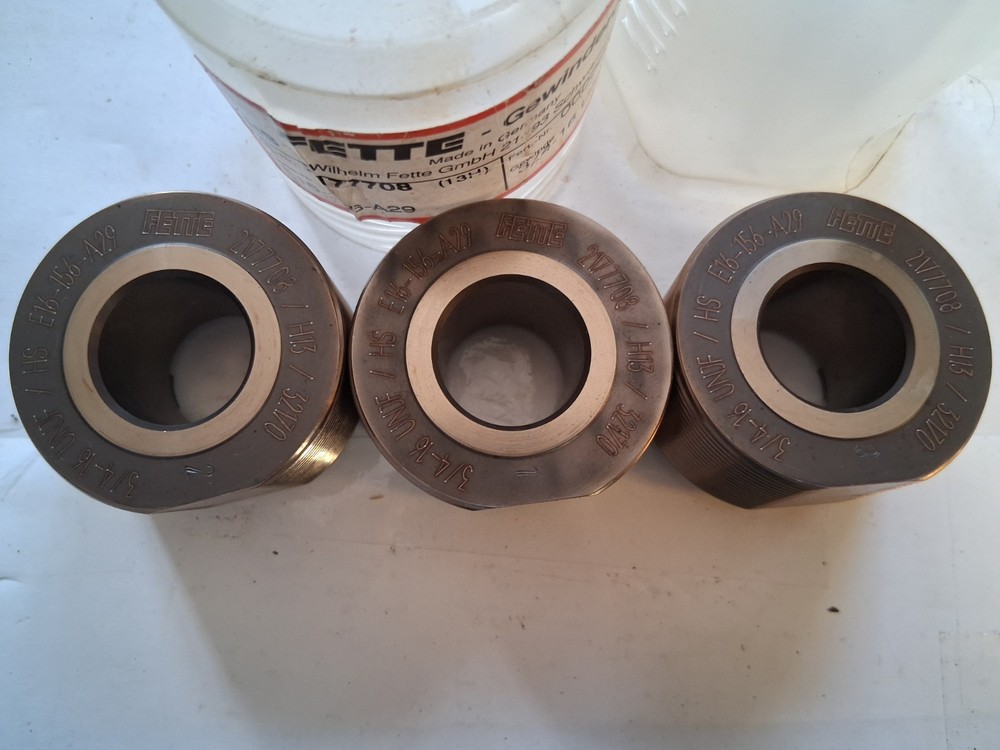 Fette Thread Rolling Dies 3/4-16 UNJF Set Of 3