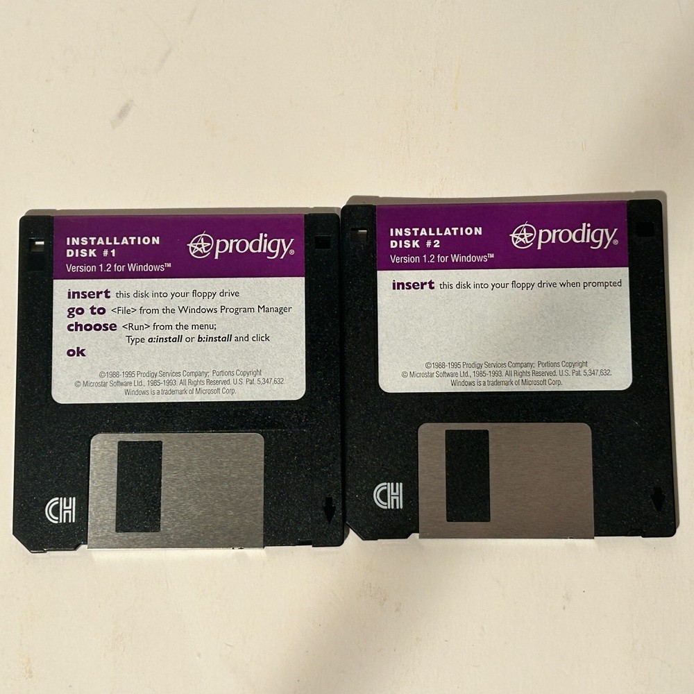 Prodigy Version 1.2 for Windows 1995 3.5 Disks *B2G1*