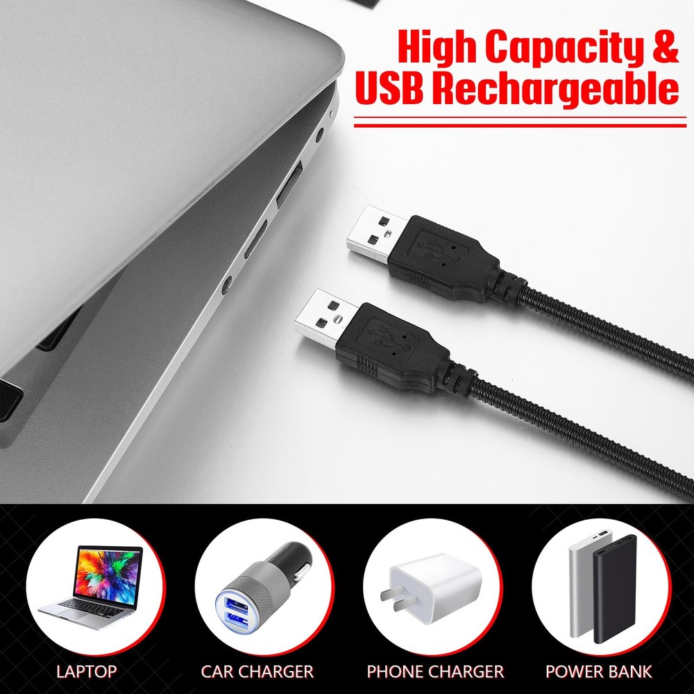 2 Pieces USB LED Light for Laptop Keyboard Gooseneck Light Computer Lamp Flex...