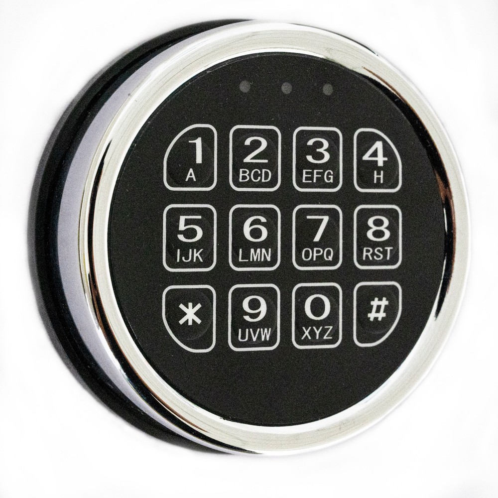 Gun Safe Lock Replacement Chrome Keypad Electronic Safe Solenoid Lock & 2 Keys