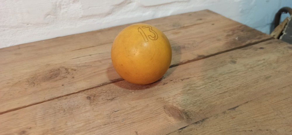 vintage billiard ball,number 13 devil's dozen, USSR Soviet polymer