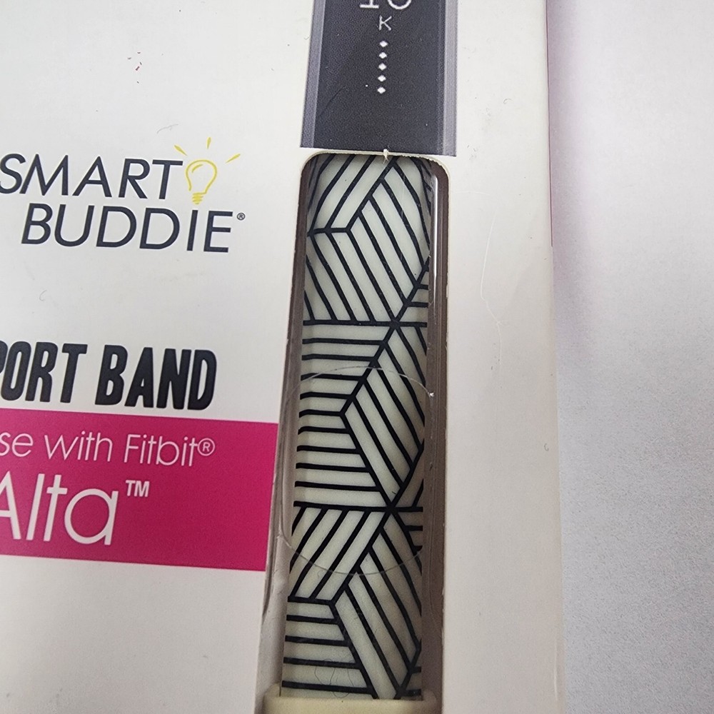 Fitbit Alta Accessory Spory Band Black & White Geometric Adjust Replacement Band