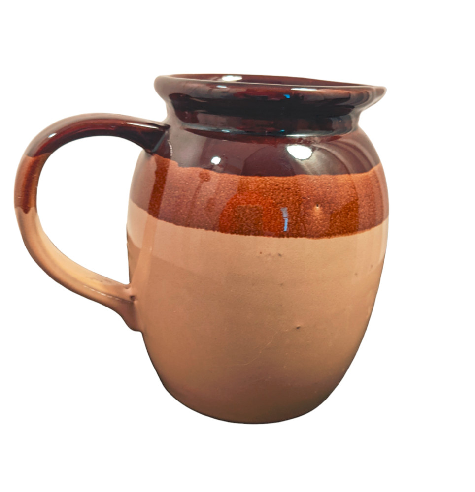 Redware Tri tone Glazed Pitcher 5 1/2 in