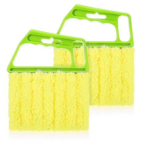 2-Pack Microfiber Blind Cleaner Tools - 7-Finger Washable Duster for Venetian