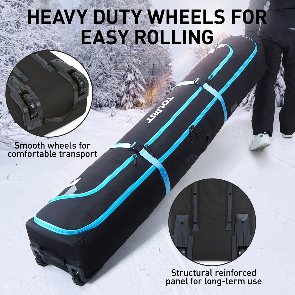 TOURIT Rolling Ski Bag and Boot Combo - Fully one size, Black-3