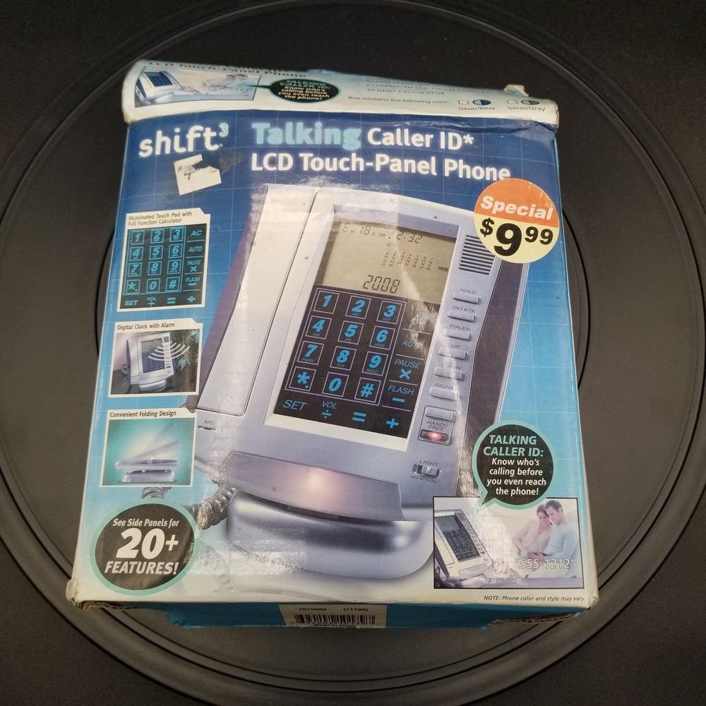 Shift 3 Talking Caller ID LCD Touch-Panel Landline Phone, Nightlight, Alarm