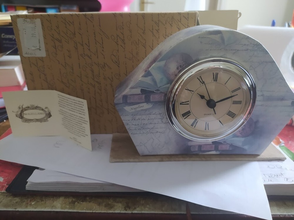 MAGELLAN LINE ALARM CLOCK WITH CARDBOARD STAND