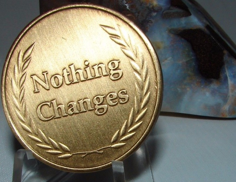 Alcoholics Anonymous AA NA If Nothing Changes Bronze Medallion Coin Chip Token