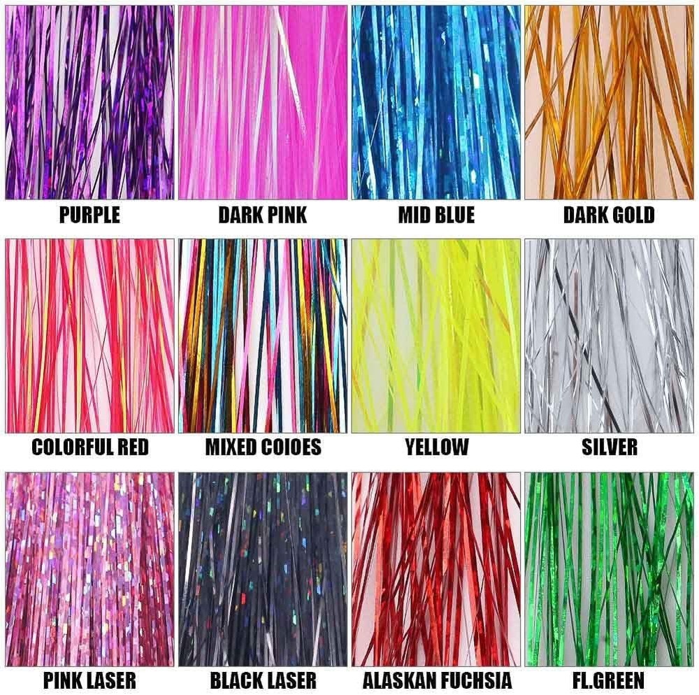 24-Color Flash String for Crafting Flies - Superior Durability & Effect