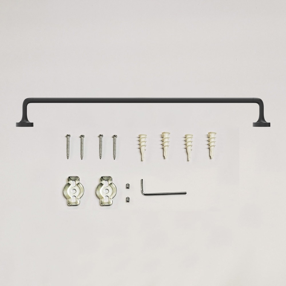 Clean Modern Collection 24" Wall Mount Towel Bar Matte Black