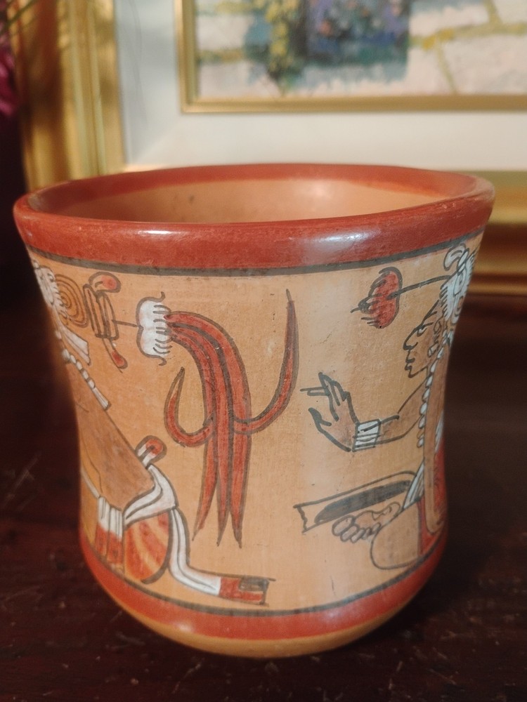Vintage Mayan Clay Pot 5" Tall