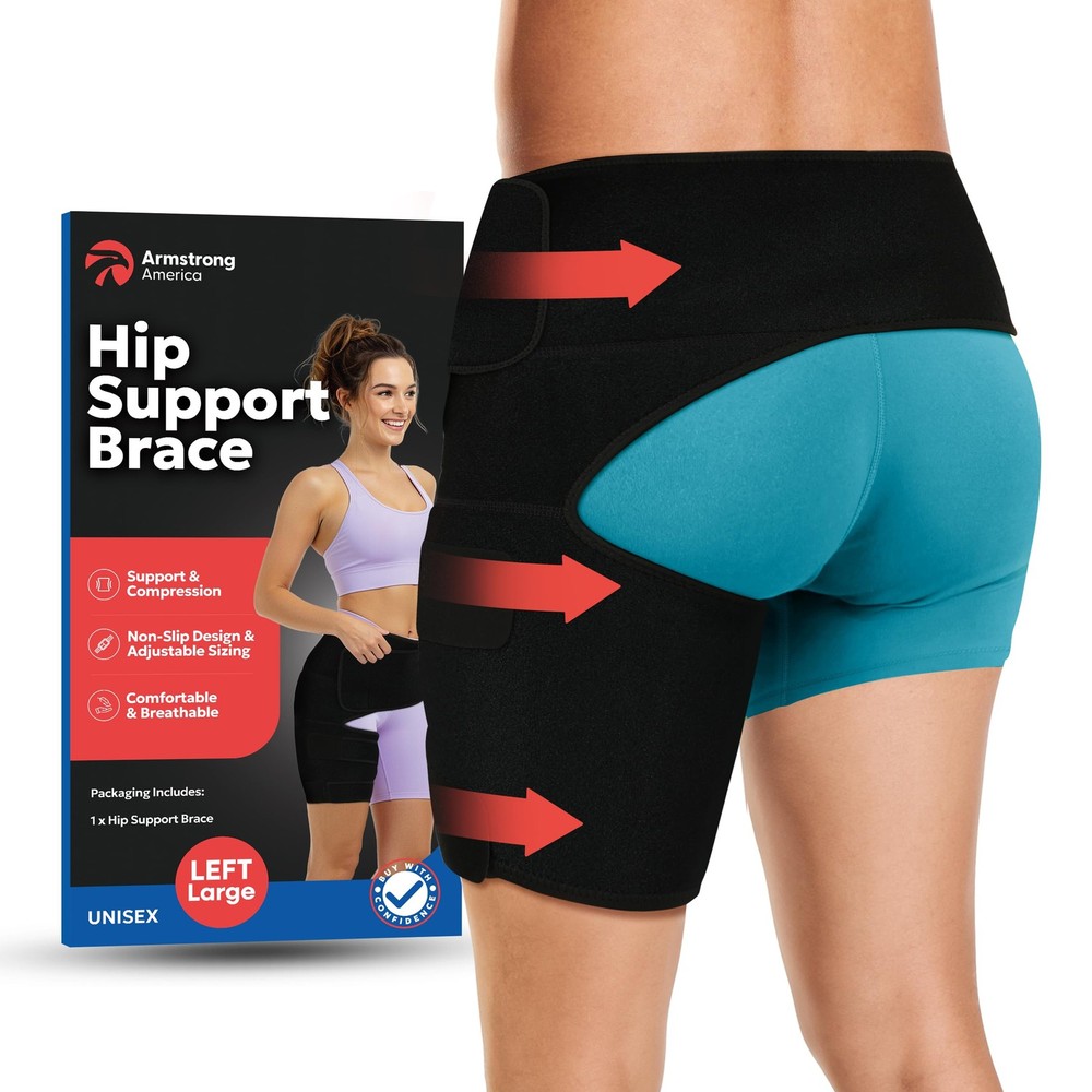 Hip Brace Thigh Compression Sleeve | Sciatica Pain Relief Device | Hamstring & G