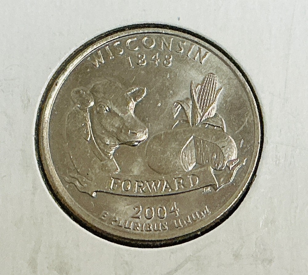 2004-D Washington Quarter - Wisconsin - Low Leaf error - BU.