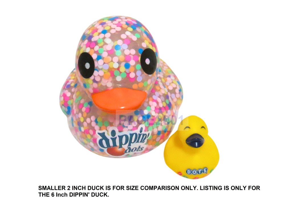 Dippin' Dots Large 6 Inch rubber duck cast with dots inside