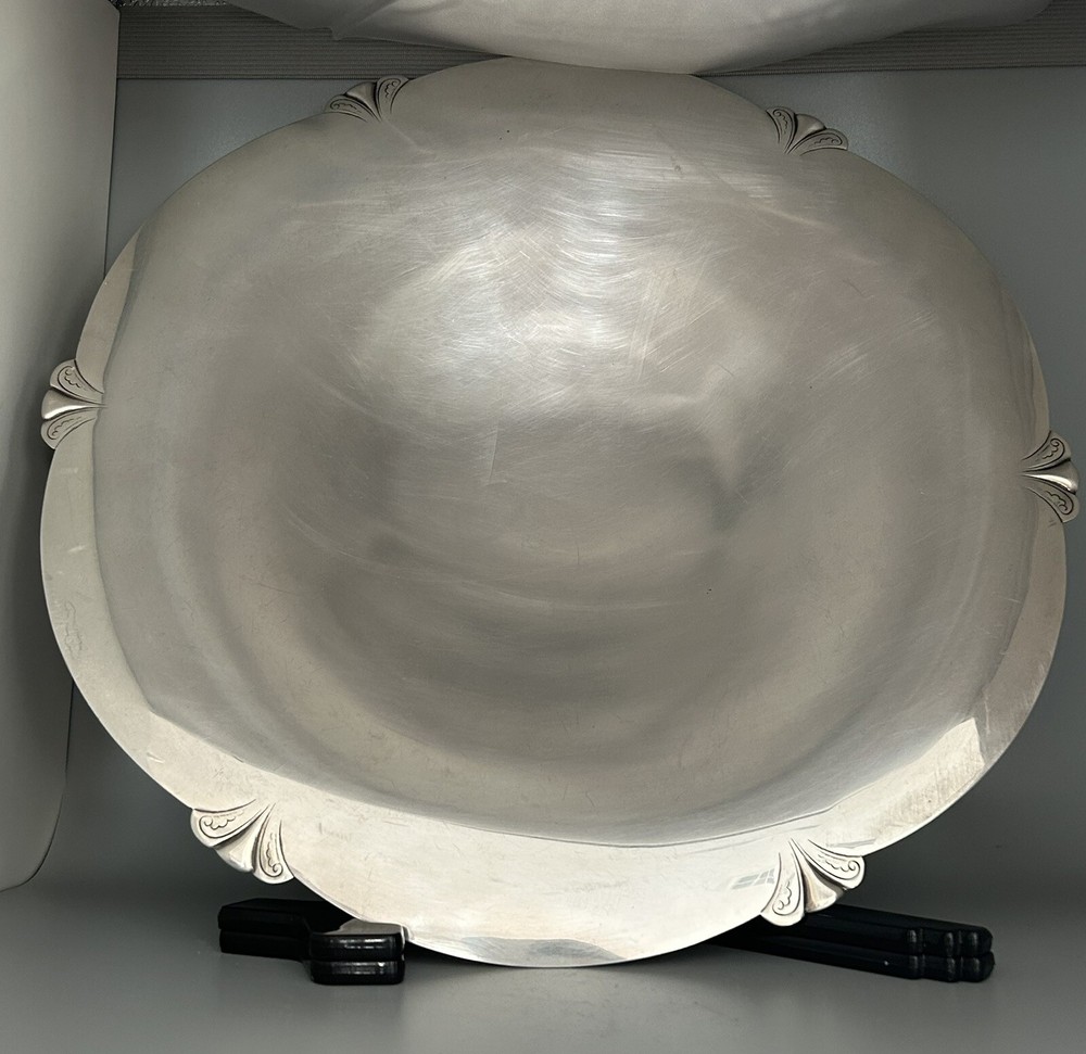 Vintage Sterling Round Footed Tray, 12”