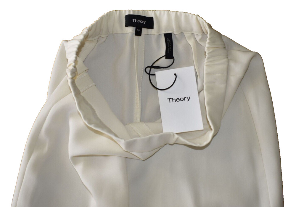 B0 NWT THEORY Rice Classic Crepe Elastic Waist Basic Pull On Pants Size 00 $295