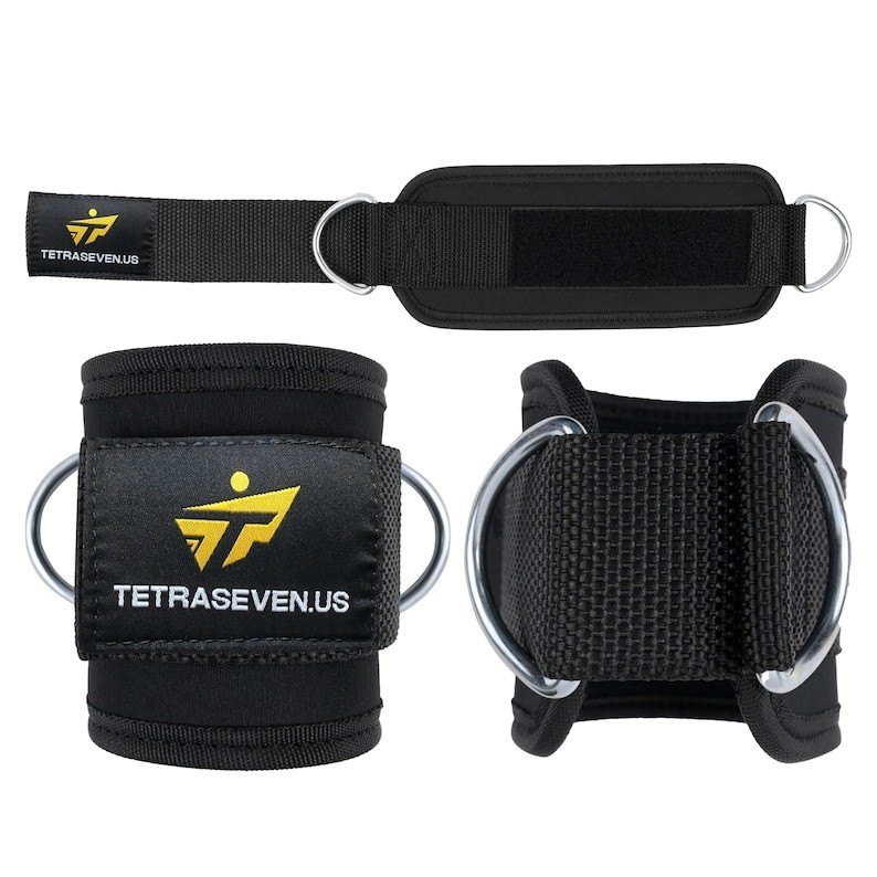 Weightlifting Ankle Straps – D-Ring Cable Attachment for Leg Workouts**