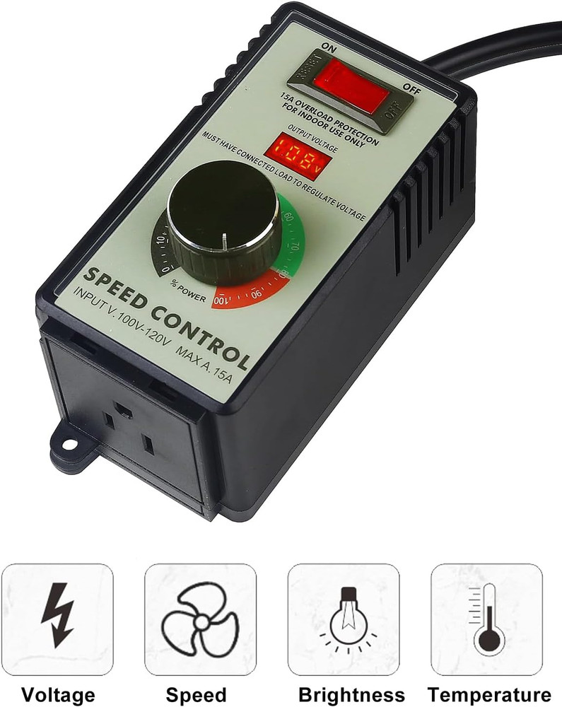 Motor Speed Controller 120V AC 15A Max 4000W Variable Speed Controller Electroni