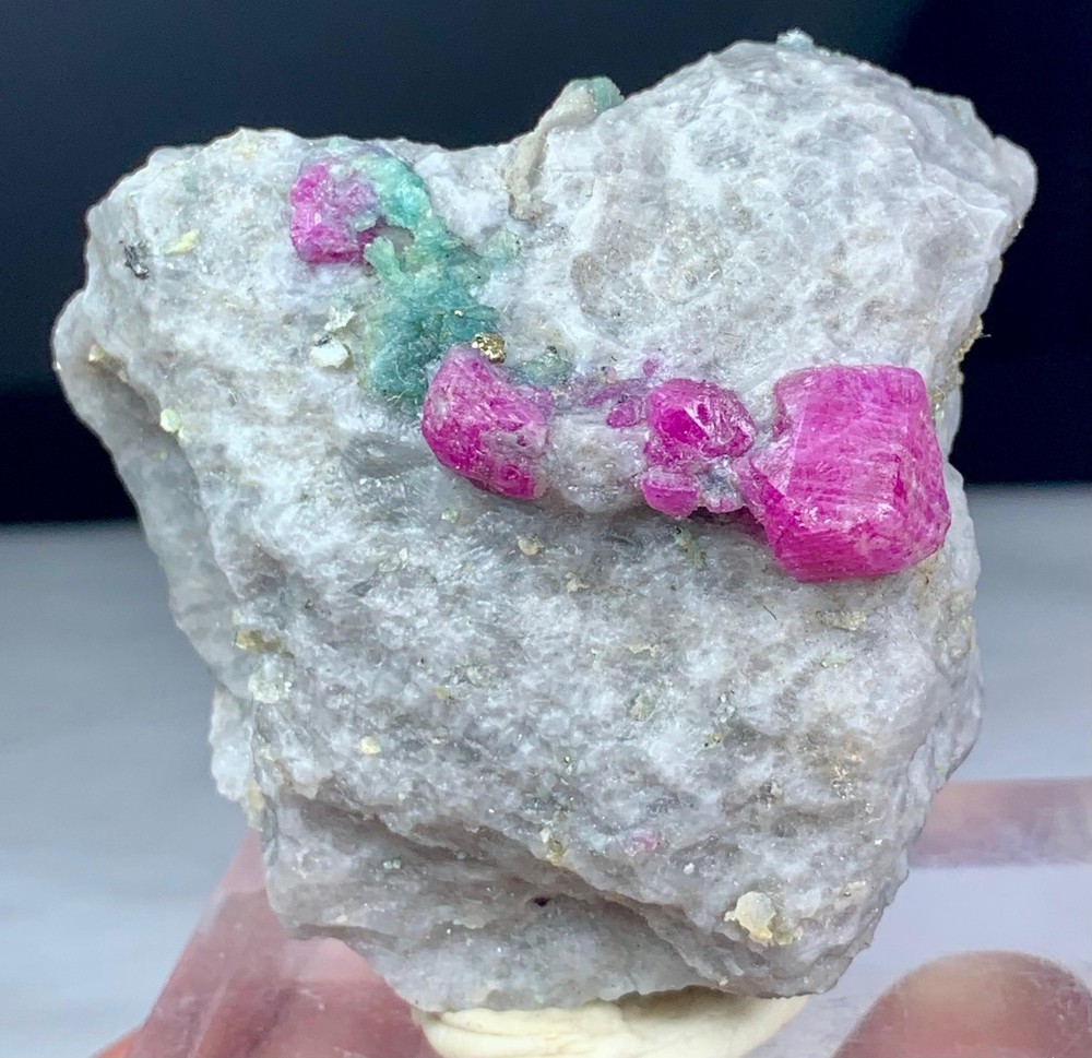 Ruby Crystals with Golden Pyrite on White Matrix, 121g