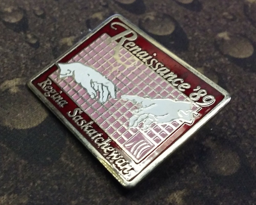 Renaissance '89 pin badge Regina Saskatchewan