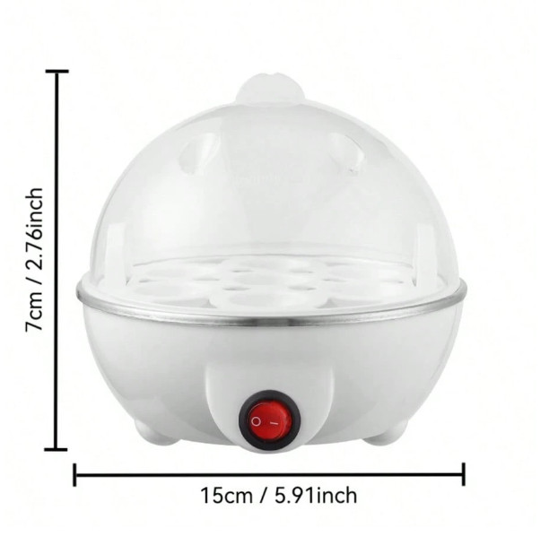 Electric Egg Cooker Auto Shut Off Hard Boiled Egg Maker Measuring Cup for 7 Eggs