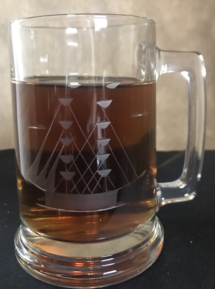 4-VINTAGE MUGS WITH CLIPPER SHIP HEAVYWEIGHT