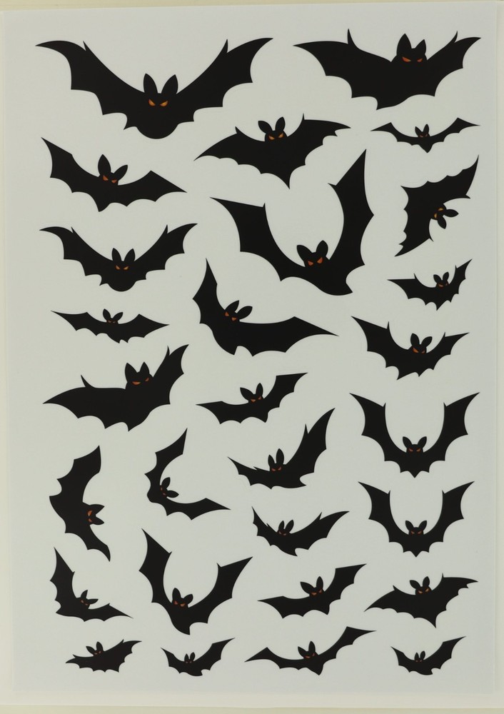 HALLOWEEN WINDOW CLING STICKERS – 9 SHEETS – HAUNTED HOUSE, GHOSTS, GRAVEYARD BN
