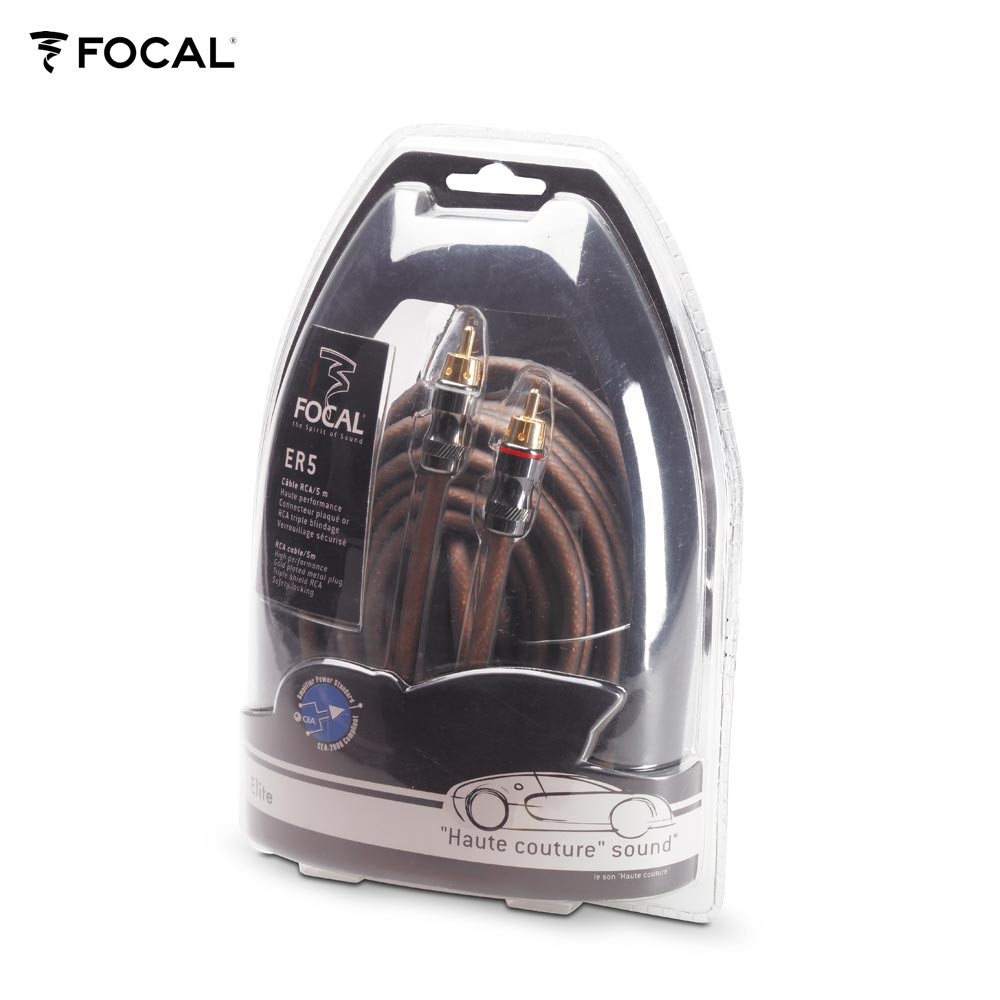 Focal ER5 Elite Stereo RCA Cable 5m High Performance Triple Shielded RCA