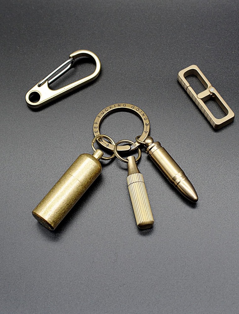 PPFISH Mini Brass Lighter - EDC Peanut Keychain - Waterproof Fire...