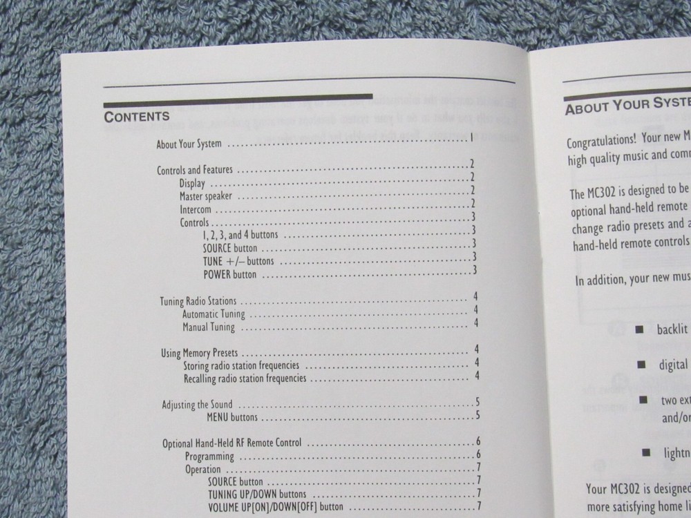 MC302 Owner's Guide - Operating Instructions - Manual M&S Home Intercom
